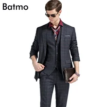 Высокое качество клетчатые свадебные костюмы мужчины, Блейзер Мужчины, свадебное платье, темно-синий, синий, серый мужские костюмы, размер M, L, XL, XXL, 3XL, 4XL, 5XL