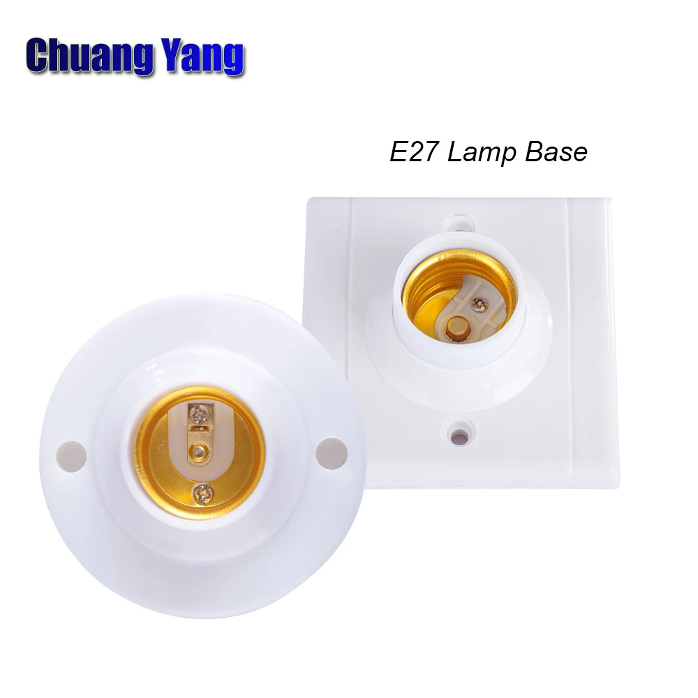 

E27 Lamp Base Holder Converter Socket Fireproof Material For Home Lighitng wiPower on-off control switch Free shipping