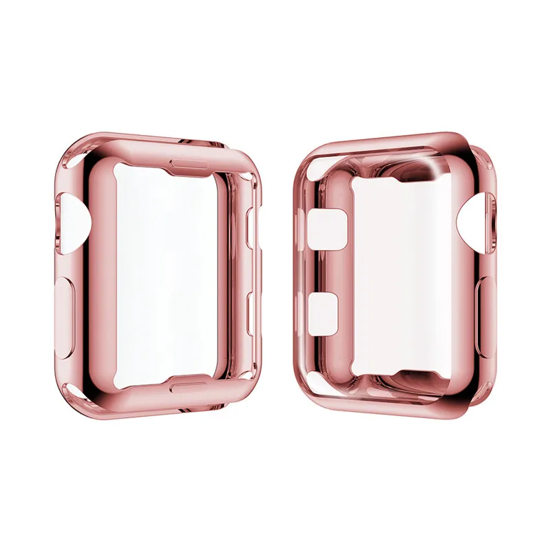 

ASHEI For iWatch Screen Protector Apple Watch Case 38mm 42mm Plated Soft TPU Cover Around Protective Case For iWatch Series 3/2