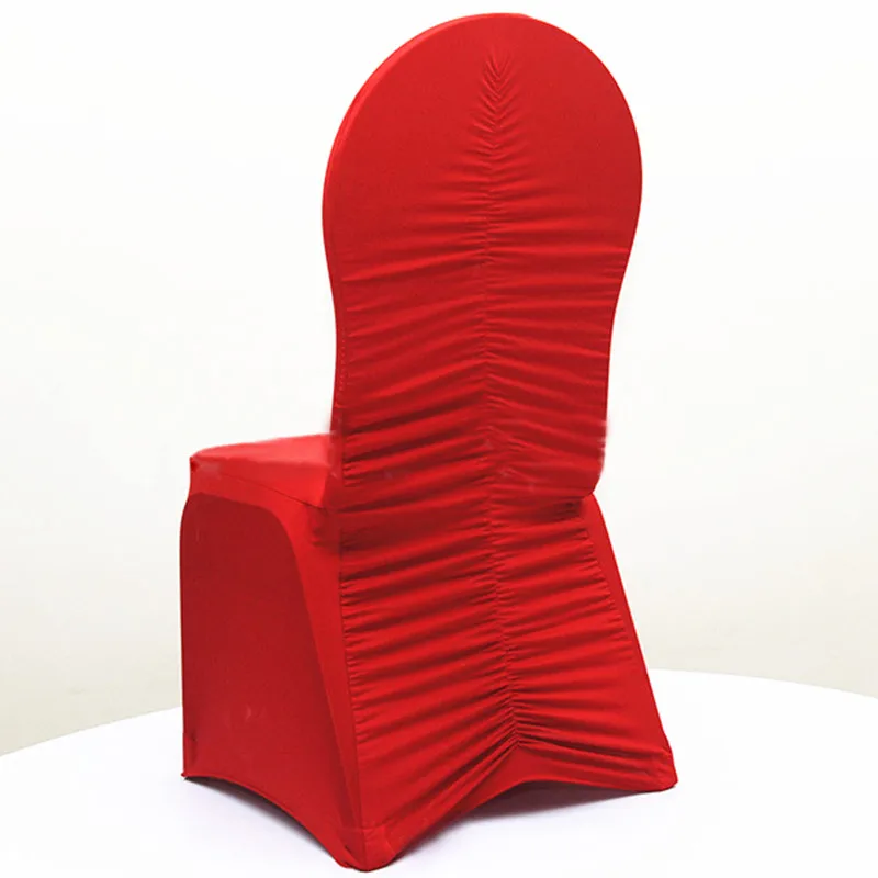 WedFavor 50 шт. гофрированная задняя спандекс стрейч накидка на стул эластичная лайкра Ruched чехлы для стульев для гостиницы банкета свадебные украшения - Цвет: Red