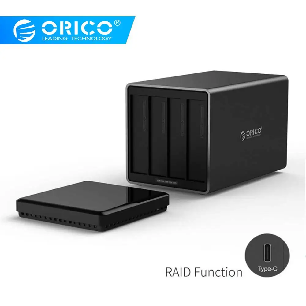 Док-станция ORICO 4 Bay Type-C To SATA3.0 с поддержкой Raid 40 ТБ для хранения 5 Гбит/с UASP 12V