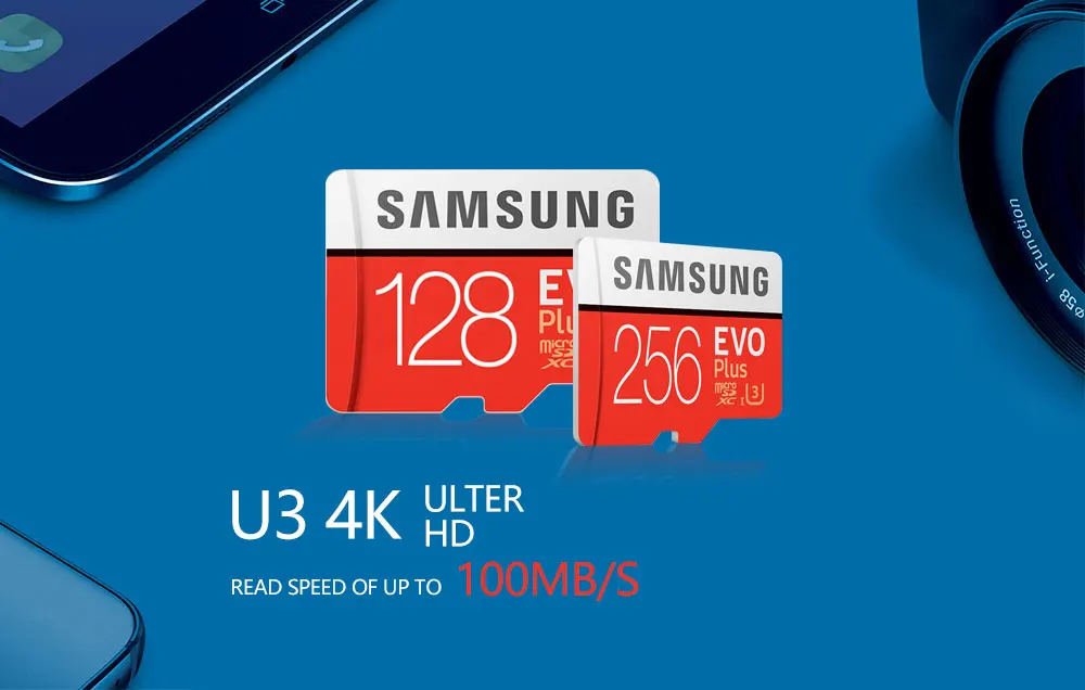 Карта Microsd SAMSUNG(256G 128 Гб 64 ГБ 32 ГБ оперативной памяти, 16 Гб встроенной памяти, 8 Гб 100 МБ/с. Class10 U3 U1 SDXC Класс EVO+ Micro SD карта, карта памяти Micro SD TF флеш-карта