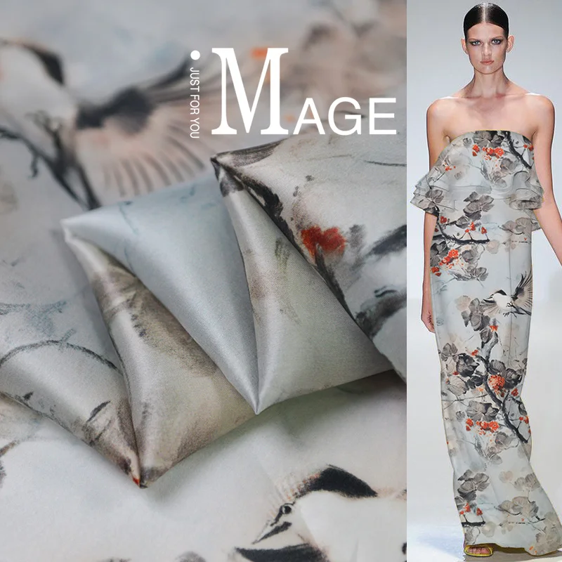 

19 New Summer 140cm Wide 12 Momme 100% Silk Organza Fabric for Women Dress Printed Cloth for Diy Sewing Free Shipping Sale Hot