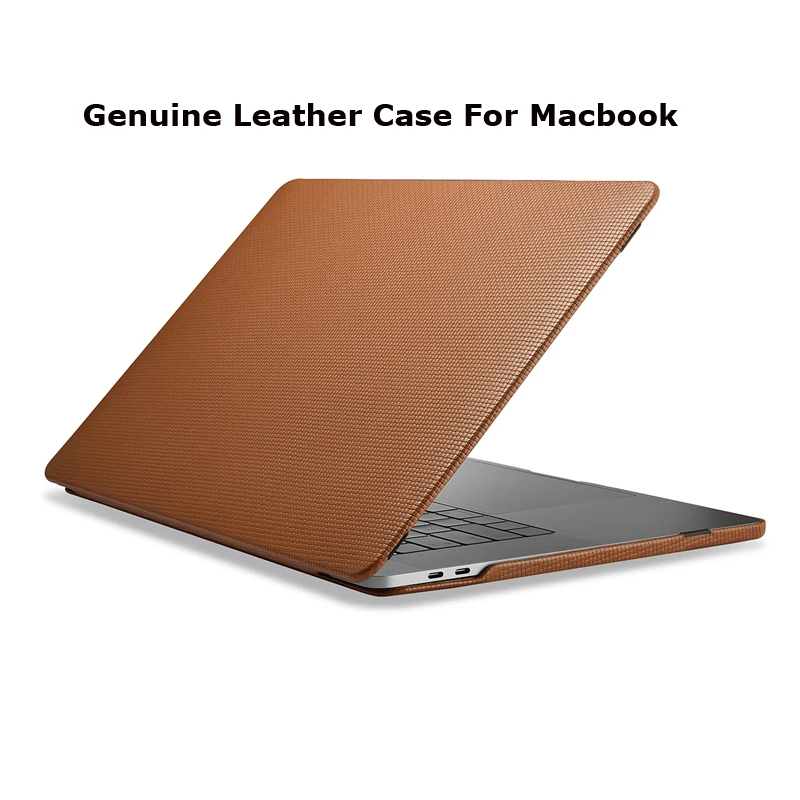Woven Pattern Genuine Leather Cover For Macbook Pro 13