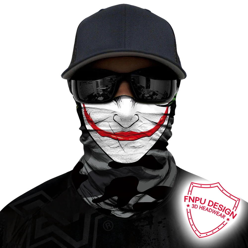 

BJMOTO Horrific Smile Face Mask Motorcycle Skull Balaclavas Biker Neck Protector Mask Multifunctional Seamless Bandana