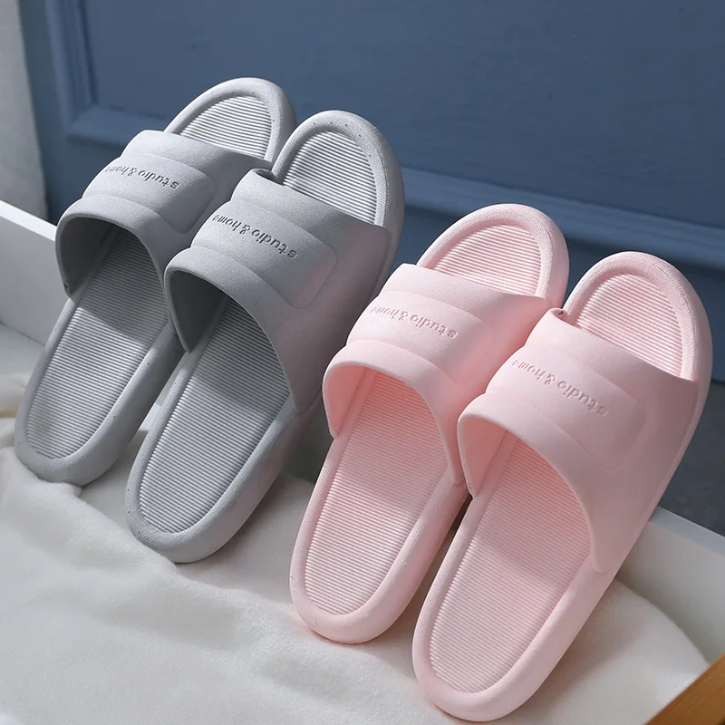 

Simple 18 colors white grey balck men's slippers Comfortable Non-slip bathroom home slippers beach slides sandals flats