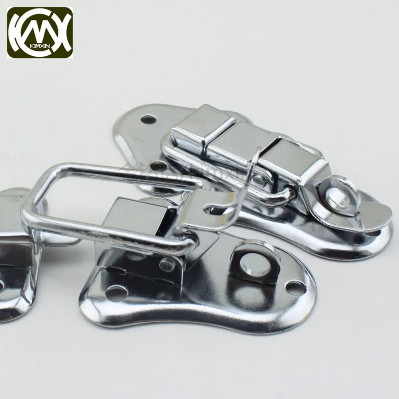 5pc 49*93mm Iron Silver Luggage Guitar Musical Trolley Flight Case Button Knot Drawbolt Closure Latch For Gift Boxes KMX W-159N