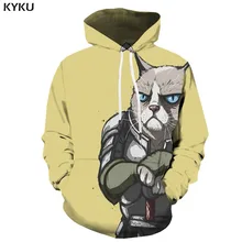 KYKU 3d Hoodies Cat Sweatshirts men Flame Hoody Anime Animal Hoodie Print Harajuku Sweatshirt Printed Gothic Hooded Casual