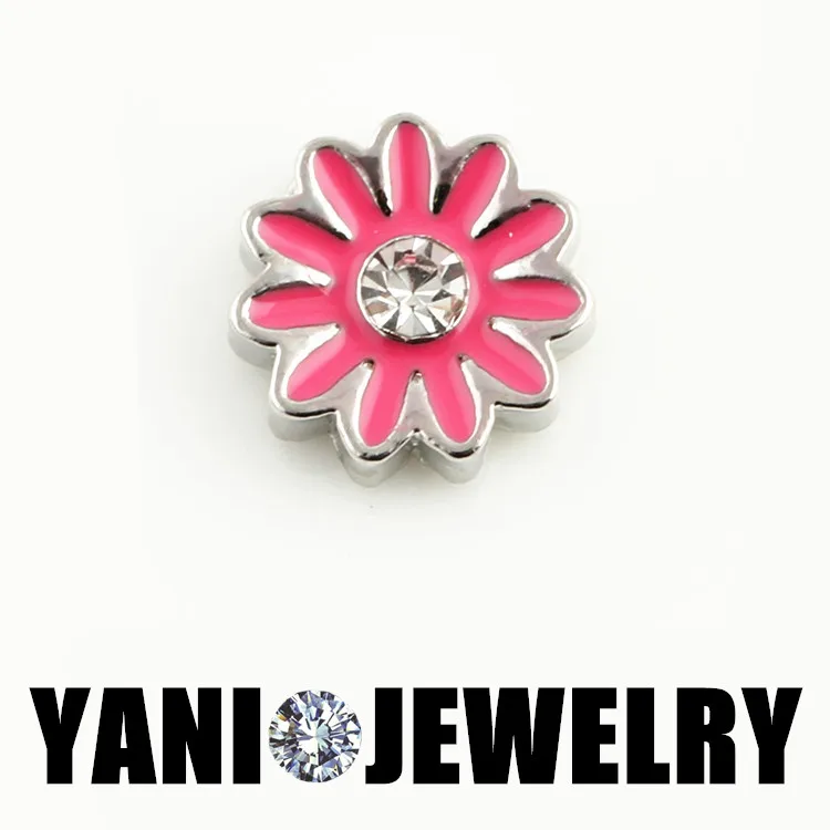 

20pcs/lot Free Shipping Hot Pink Color Daisy Charms For Glass living Locket