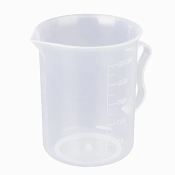 

250 ml transparent plastic measuring cup with handle