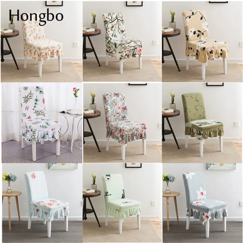 

Hongbo Skirt Style Cover Removable Chair Cover Stretch Elastic Slip Covers Restaurant For Weddings Banquet Folding Hotel