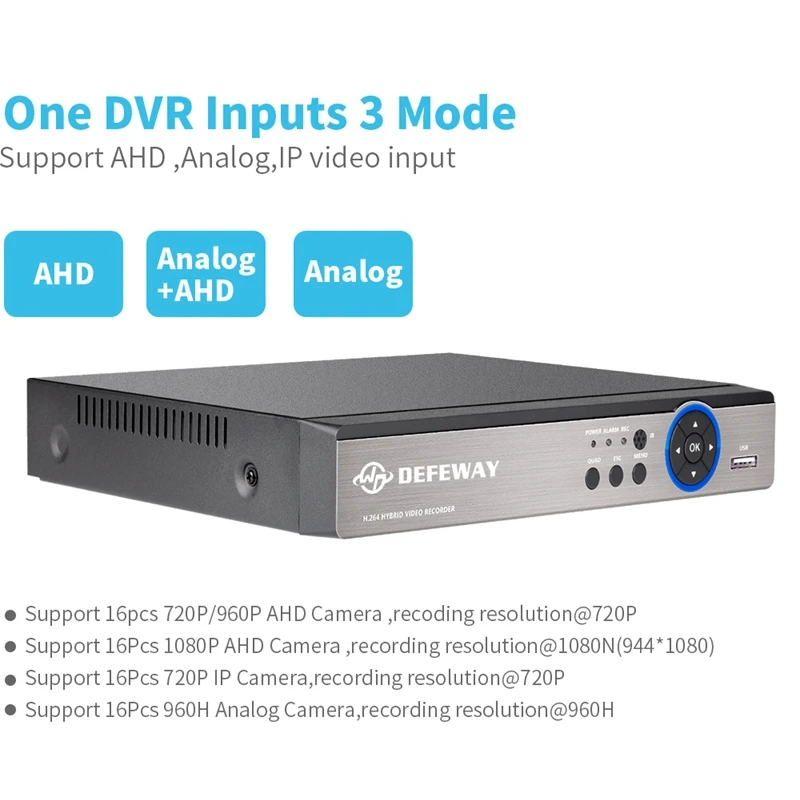 DEFEWAY 1080N HDMI видео регистратор видеонаблюдения 16 CH AHD DVR HDD сети P2P 16 каналов CCTV системы безопасности