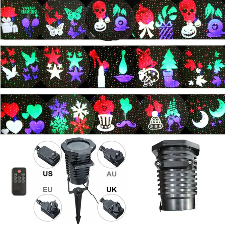 

D3 Christmas Combo Rotating Projection Led Lights 15PCS Pattern Lens Christmas Sky Stars Multicolor levert jul20