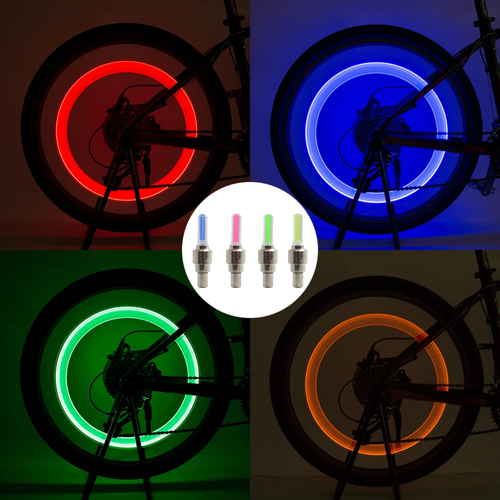 Flash Deal Waterproof LED Bicycle Light Tire Valve Bike Light Riding Sport Spoke Safety Warning Light Outdoor Wheel Light bike Accessories 5