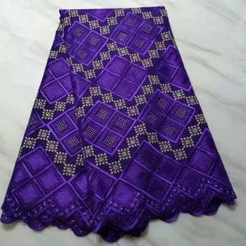 

Hot sale purple nigerian lace fabric high quality swiss voile lace african fabric 100% cotton kids dress fabric 5yard/lot F16-26