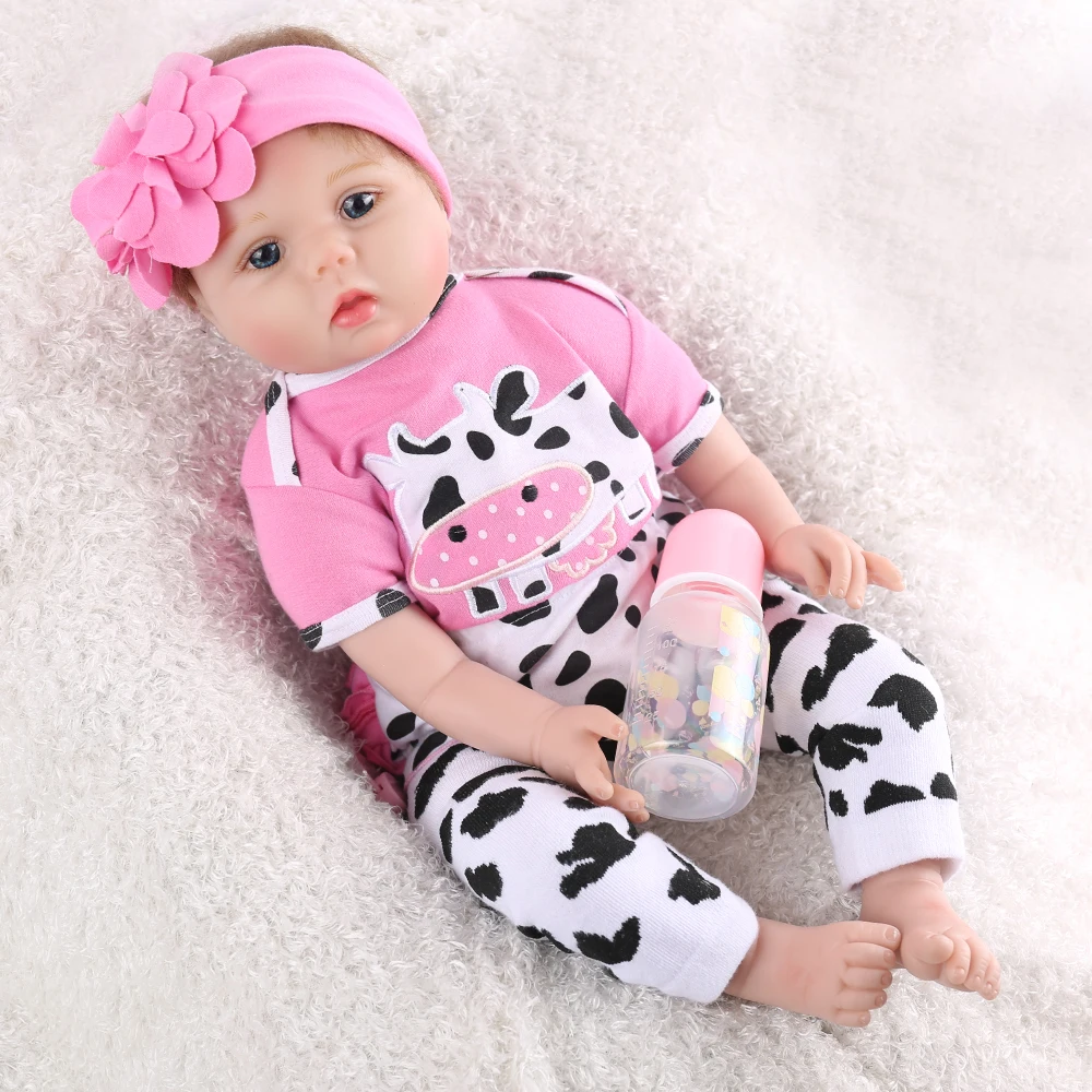 

55cm 22"Silicone Reborn Dolls lifelike silicone vinyl newborn lovely collectible dolls princess Kids Birthday Gifts toys doll