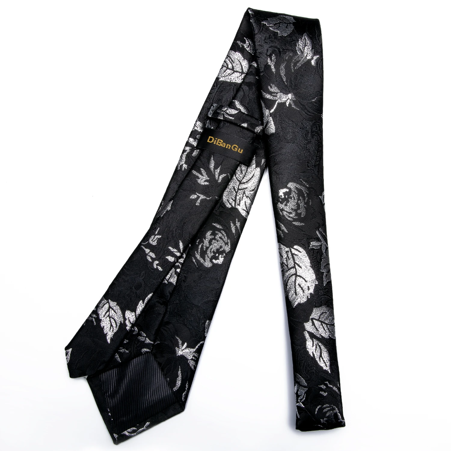 2019 DiBanGu Роскошные черный, белый цвет цветочный Для мужчин подарки зажим для галстука Hanky запонки галстук для Для мужчин Свадебная вечеринка