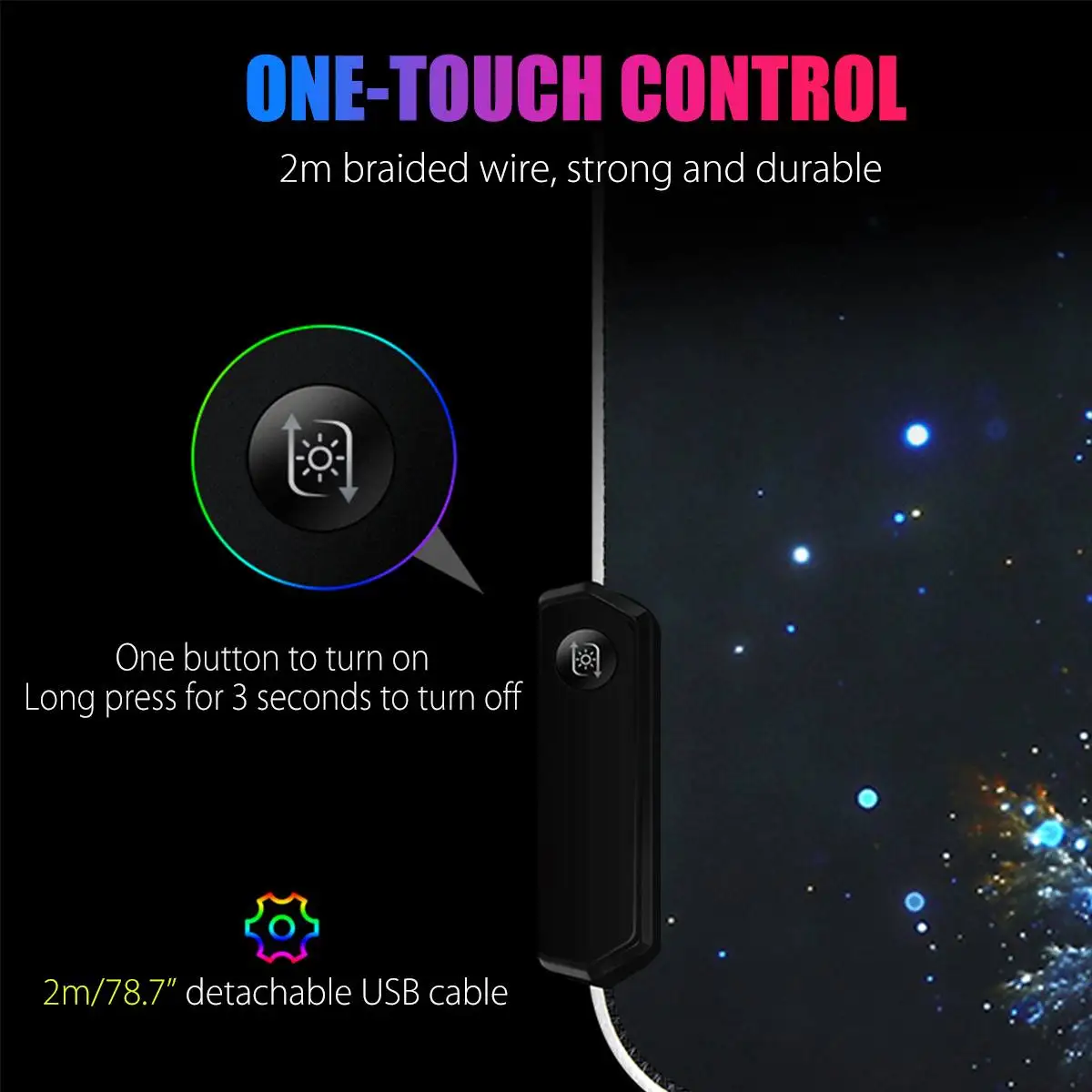  Extended LED Gaming Mouse Pad RGB Large Gamer Mousepad USB Backlit Rainbow Non-Slip Rubber Computer