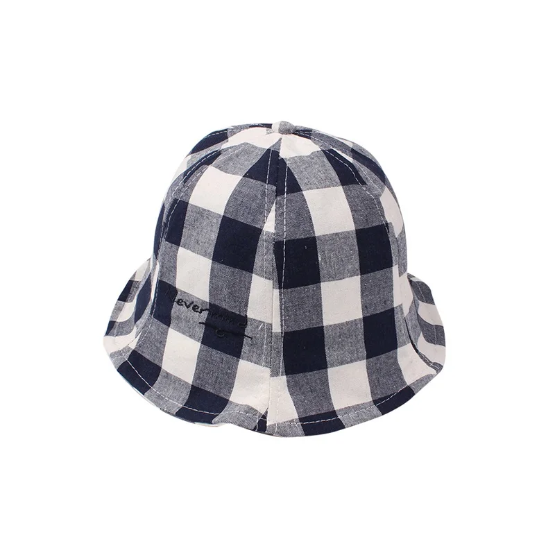 Casual Plaid Baby Hat Cotton Boys Girls Sun Cap Spring Summer Kids Clothes Fashion Baby Girals Bucket Hat Baby Girls Clothing (22)