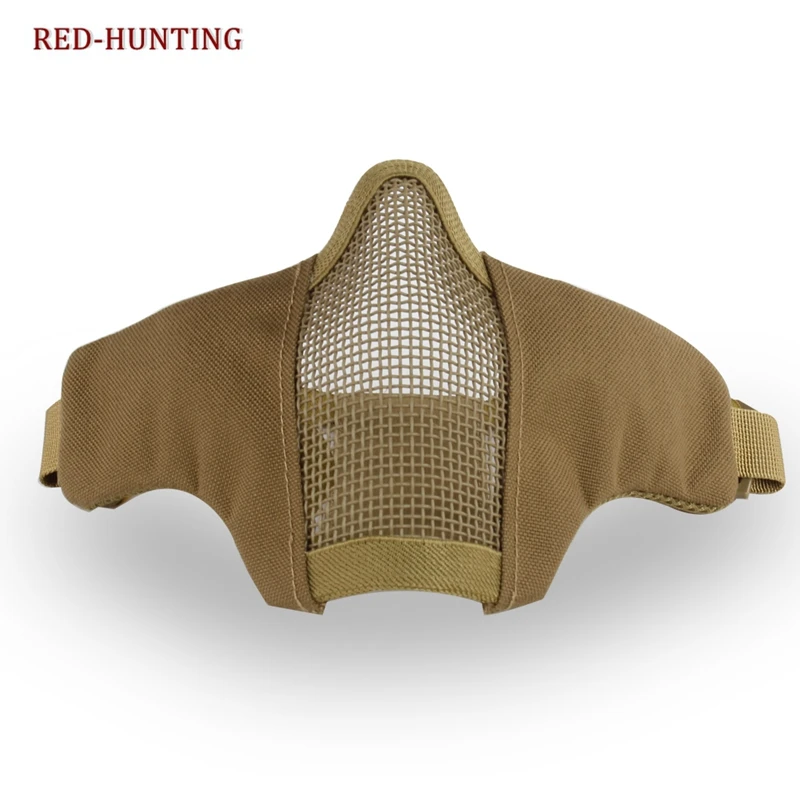 

Tactical Paintball Masks Half Lower Face Metal Steel Net Mesh Mask Foldable Protective Mouth Half Face Mask CS Field Wargame