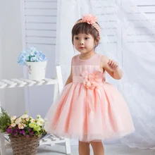 Нарядное розовое платье для малышей 1 год, на день рождения, с цветочным узором, для девочек, на свадьбу, для малышей, Vestido, одежда для маленьких девочек 6, 12, 18, 24 месяца, RBF184013