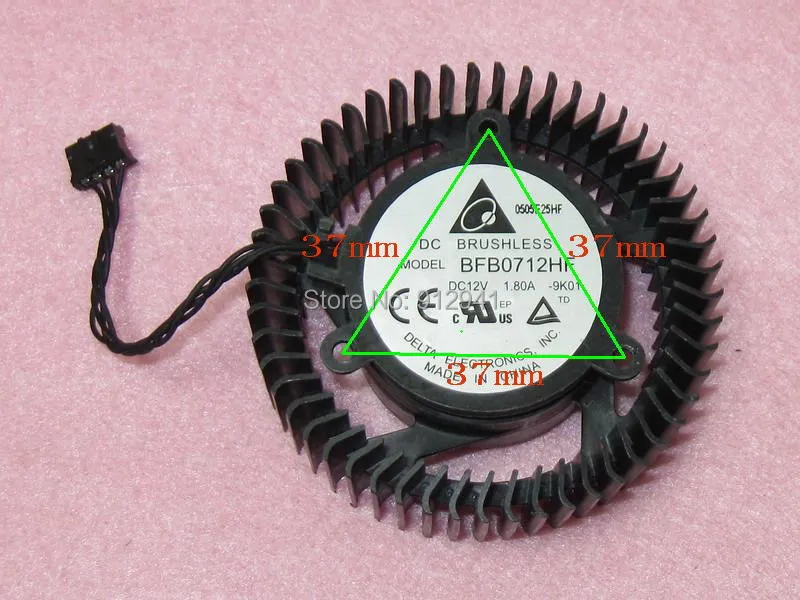 

BFB0712HF 65mm Graphics / Video Card Cooler Fan Replacement 37mm 12V 1.80A 4Wire 4Pin for ZOTAC GTX465 GTX470 GTX480