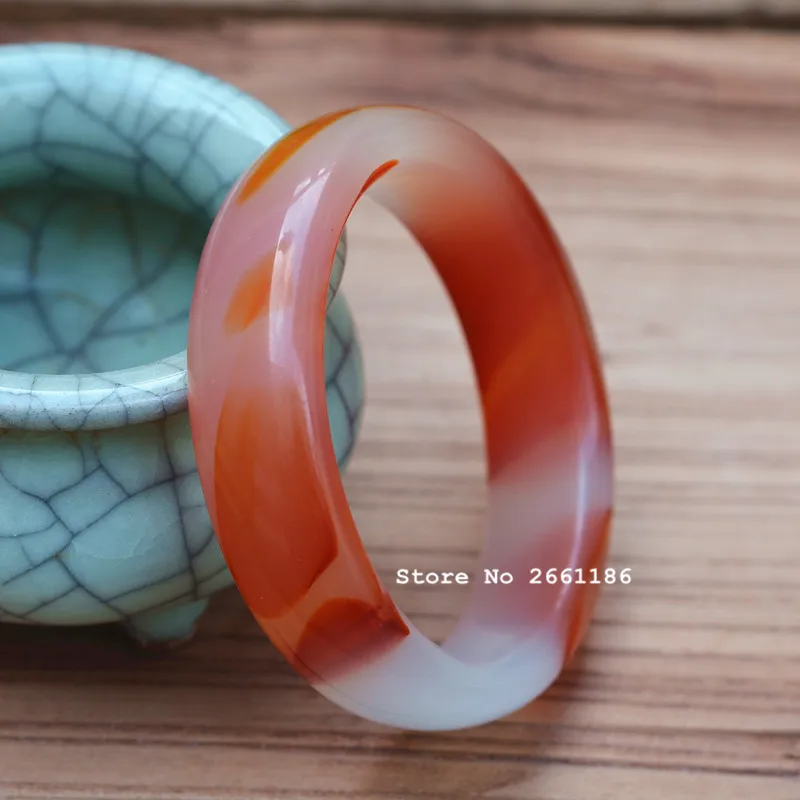 

Cheapest High Quality White Red Bangle Round Bangle Bracelet Gift for women Fashion Stone Jades Jewelry