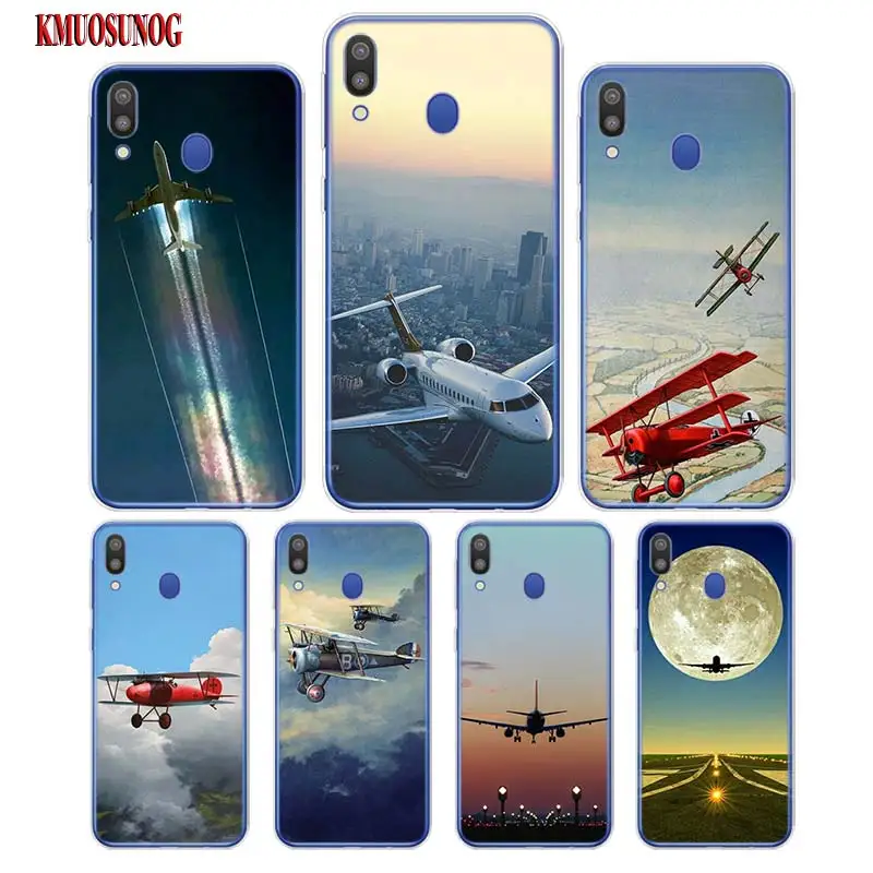 

Transparent Soft Silicone Phone Case Airplane Cockpits Print for Samsung Galaxy M20 M10 S10 S10e S10Plus S10+ Cover