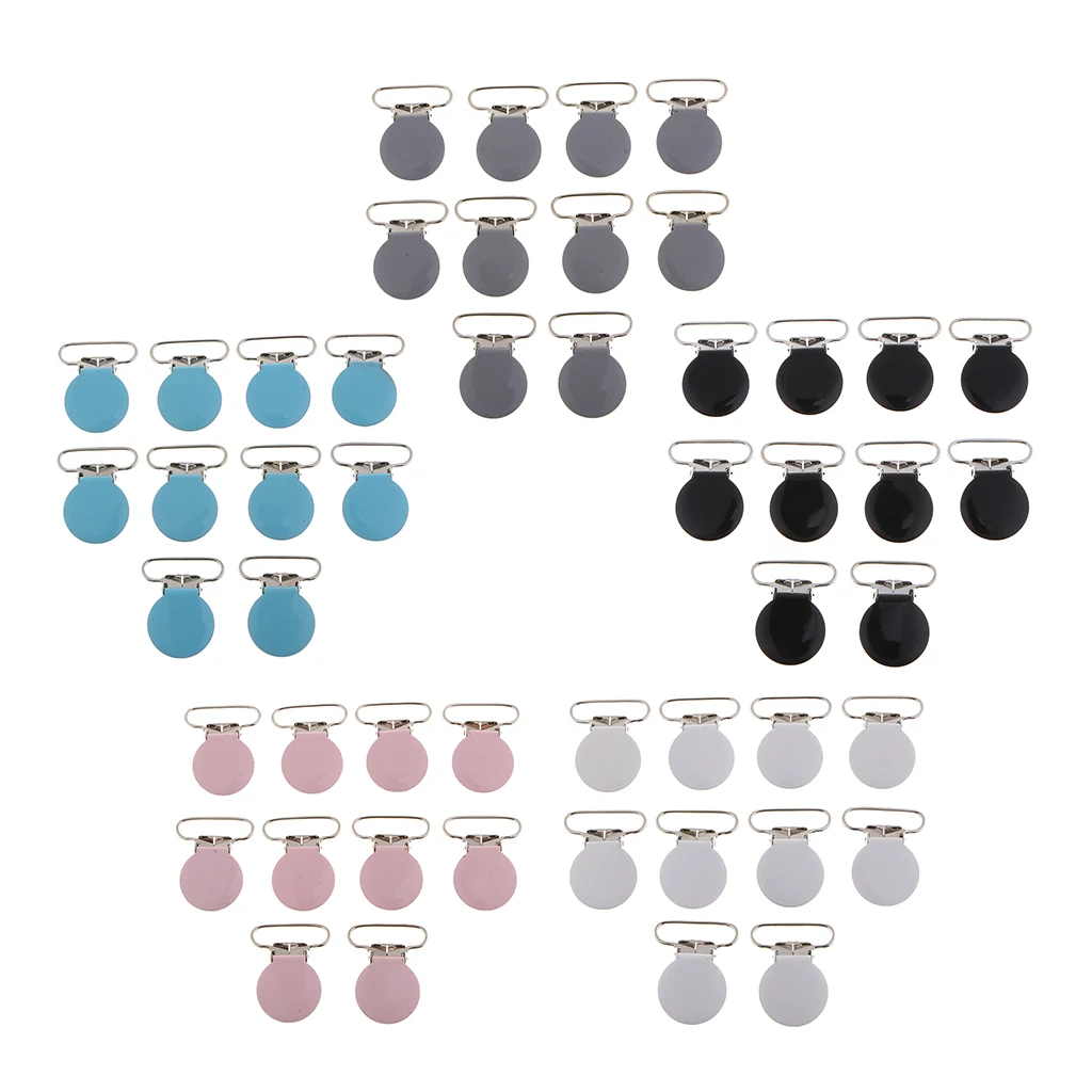 Pack of 10 Metal Pacifier Clips/Suspender Clips for Dummy Soother  Teething Bib Clip