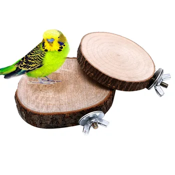 

Pet Bird Parrot Chew Toy Polishing/Unpolished Wooden Hanging Swing Stand Toys Birdcage Parakeet Cockatiel Cages Accessories C42