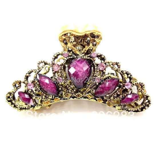 

Bohemia Vintage Retro style crystal women Hair Claws flower hairpin D1796