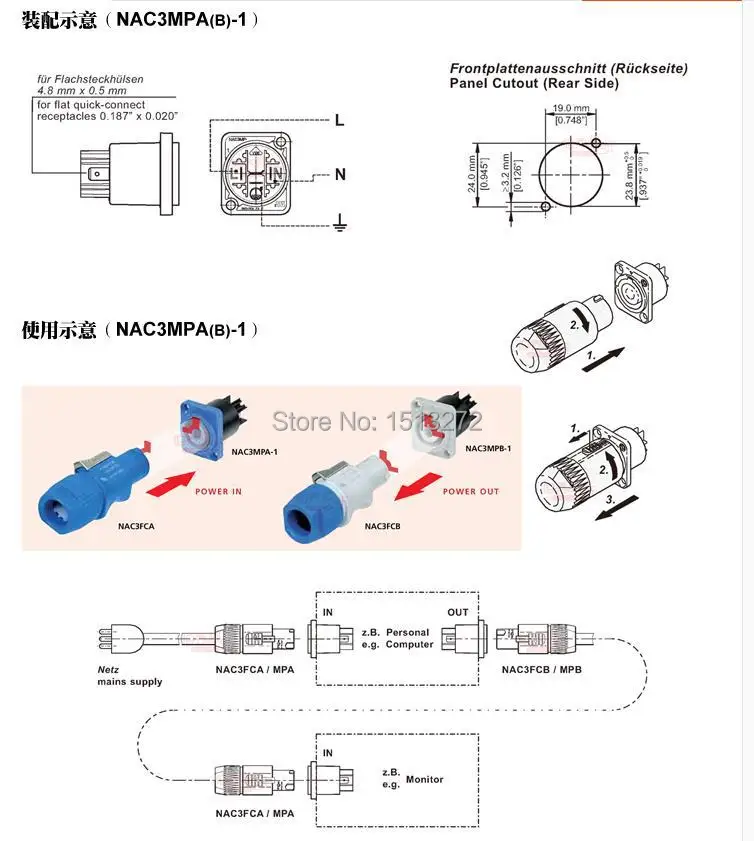 20 шт./лот Neutr1k con Тип 10 шт. NAC3FCA+ 10 шт. NAC3MPA-1 Шасси Панель проводов разъем