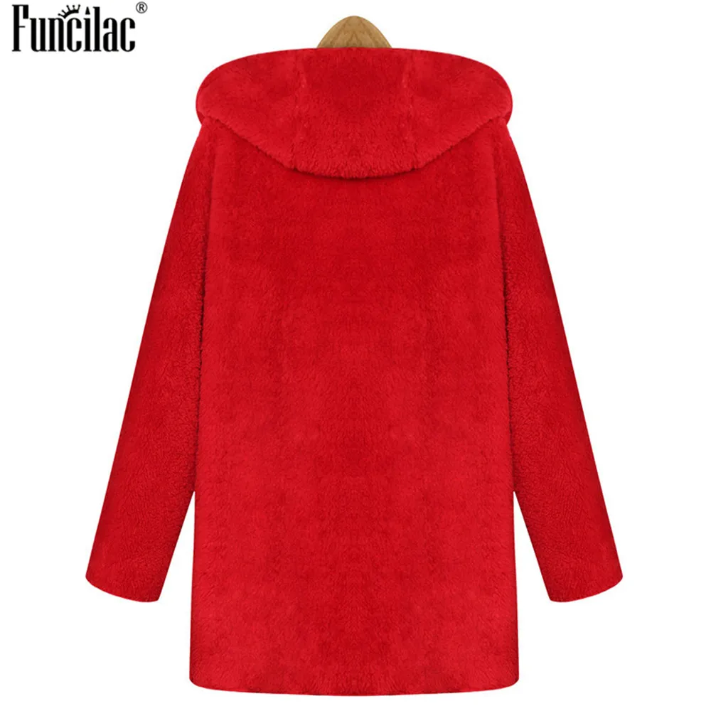 FUNCILAC Fashion Ladies Womens Coat Women Autumn/Winter Long Sleeve Hooded Double-Faced Plush Cardigan Womens Overcoat Warm Coat FUNCILAC Fashion Ladies Womens Coat Women Autumn/Winter Long Sleeve Hooded Double-Faced Plush Cardigan Womens Overcoat Warm Coat