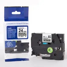 24 мм TzeM951 черный на mattsilver TzM951 совместимый для Brother P-touch этикетки принтеры ламинированная этикетка переключение на ноль ленты Tze-M951 TzM951
