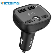 VicTsing Bluetooth FM Transmitter for Car LED Screen Radio Transmitter Wireless Bluetooth Radio Adapter Car Kit 2.4A USB Ports  