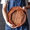 Platos creativos de madera de Acacia, bandeja octogonal rectangular para comida, postre, té, vajilla de cocina, vajilla para exteriores ► Foto 1/6