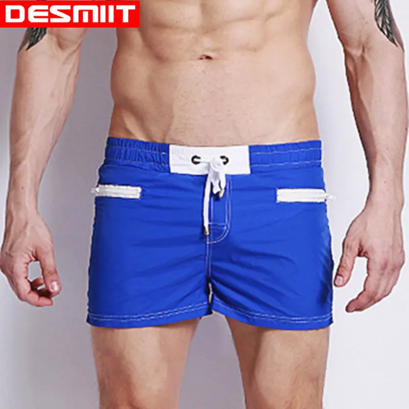 Zipper Decoration Men's Beach Shorts for Swimming Boardshorts Mens
