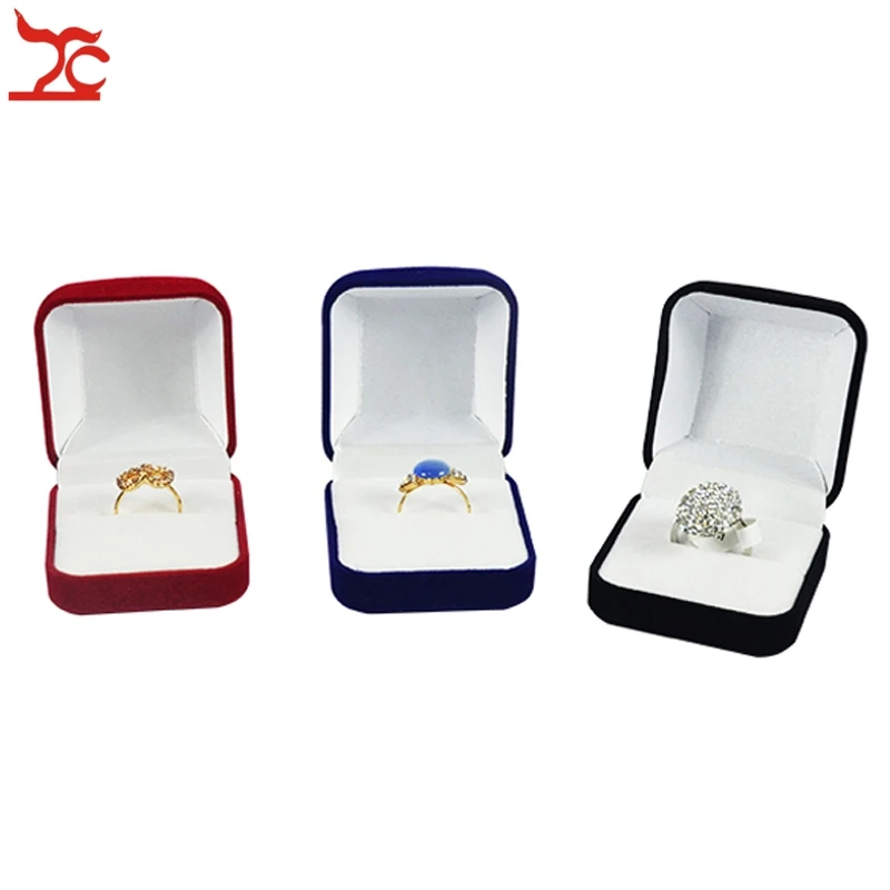 Hot Sale Blue Red Black Blocked Jewelry Package Box 4 Color Available Ring Stud Earrings Jewelry Organizer Storage Gift Box