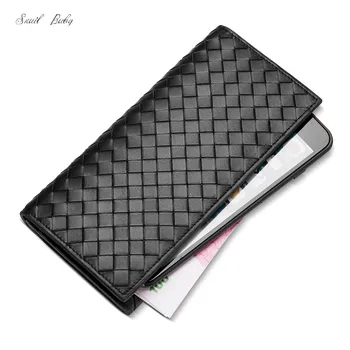 

new woven genuine leather wallet long personalized woven genuine leather wallet bag