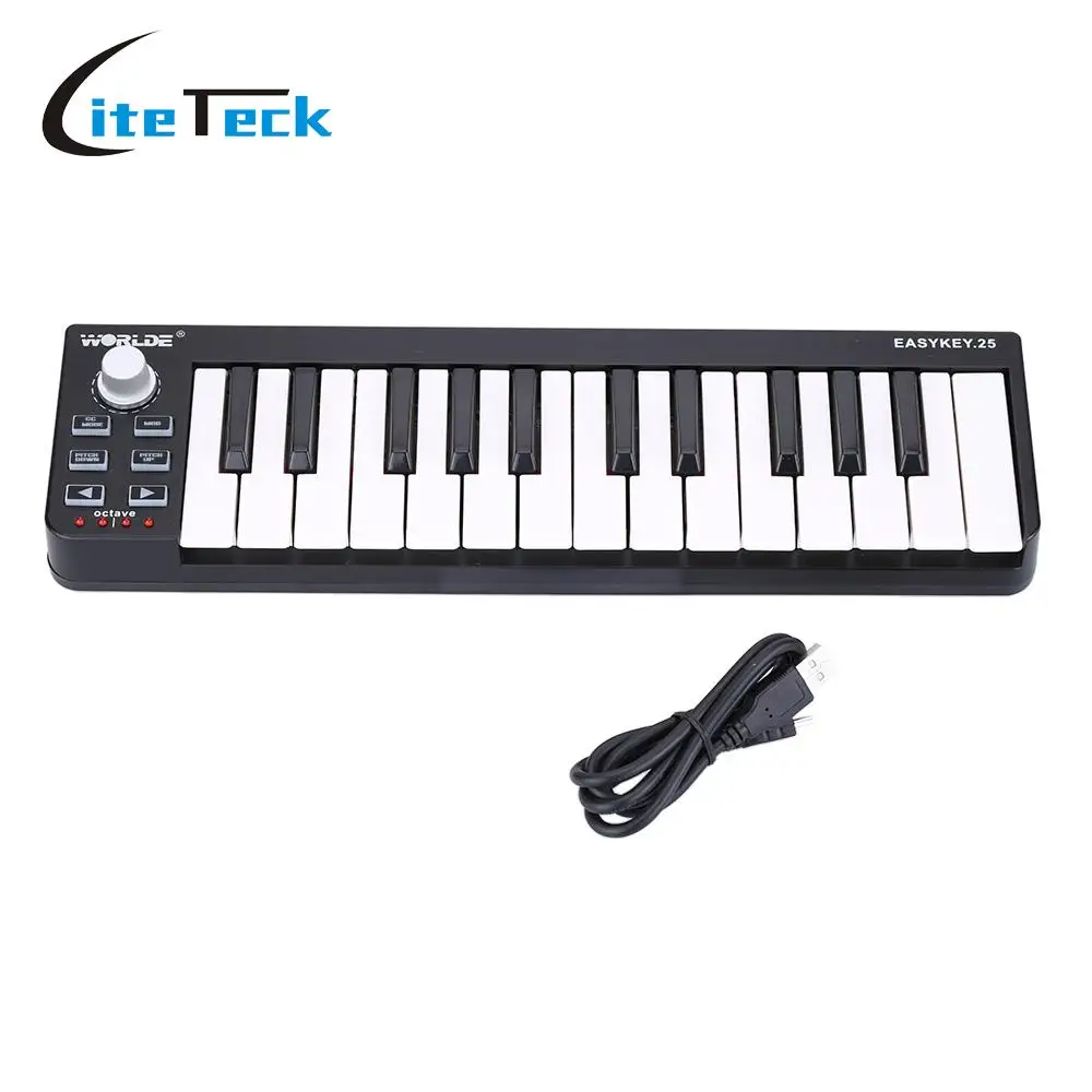 Высококачественный портативный мини-контроллер MIDI с 25-клавишной USB-клавиатурой 25