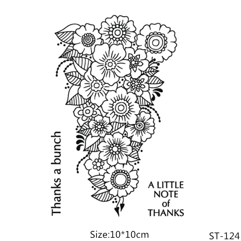 

AZSG A bunch of flowers Clear/Seals Stamps For DIY Scrapbooking/Card Making/Album Decorative Silicone Stamp Crafts