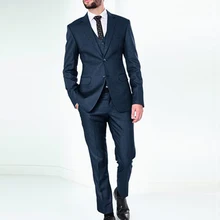 Дизайн пользовательские Нотч две кнопки три кармана смокинг для жениха Свадебные Бизнес костюмы best мужской костюм(куртка+ брюки+ жилет