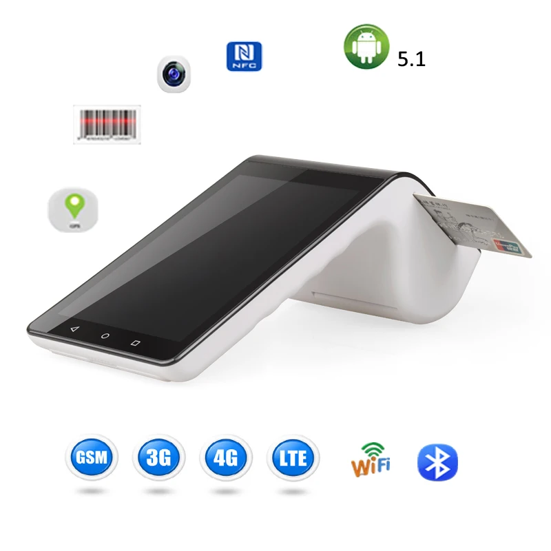 Android wifi pos машина 2D сканер штрих кода со встроенным принтером для продажи|pos printer