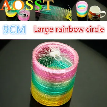 

9 CM Tuba Children's Toys Magic Circle Rainbow Circle Coiling Spring Toy Boys Girls Gift Parent-child Interaction Game