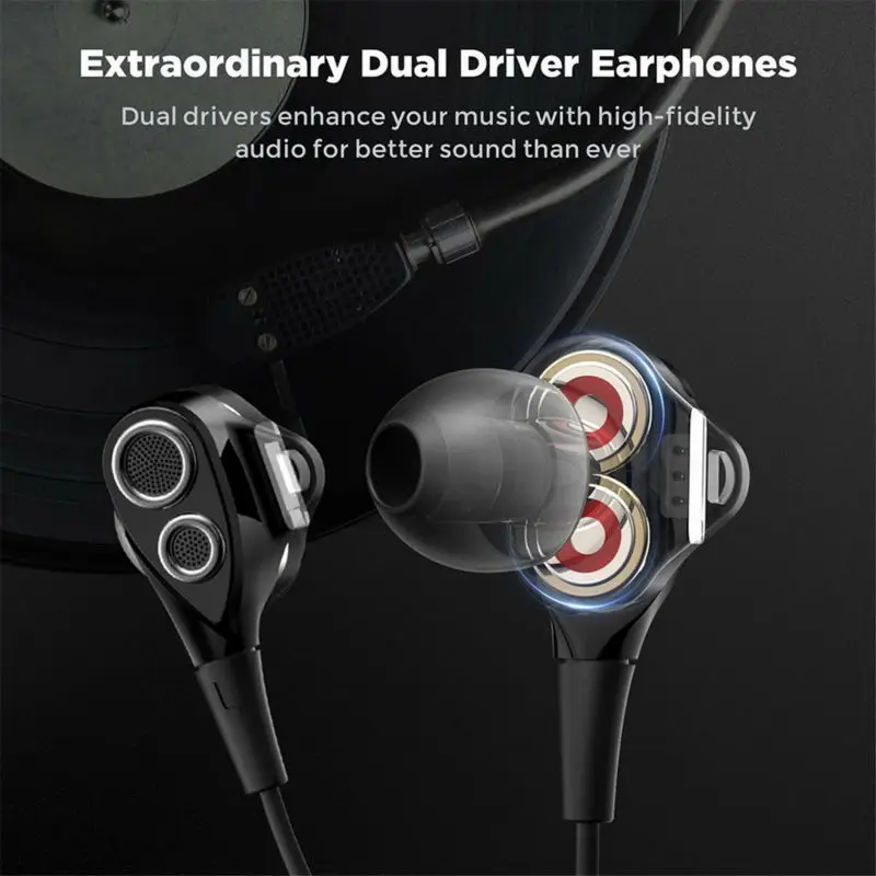 CBAOOO DT100 In Ear Earphones HIFI Sport Stereo Bass Earbuds 4 Speakers Headset 3 5MM Wired Earphone for xiaomi iphone phone
