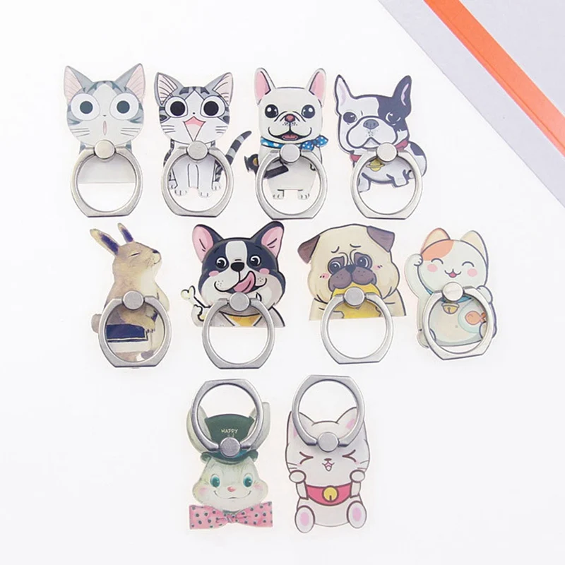 Animal Cat Mobile Phone Stand Holder Finger Ring Smartphone Cute Cat Holder Stand For Xiaomi Huawei All Phone