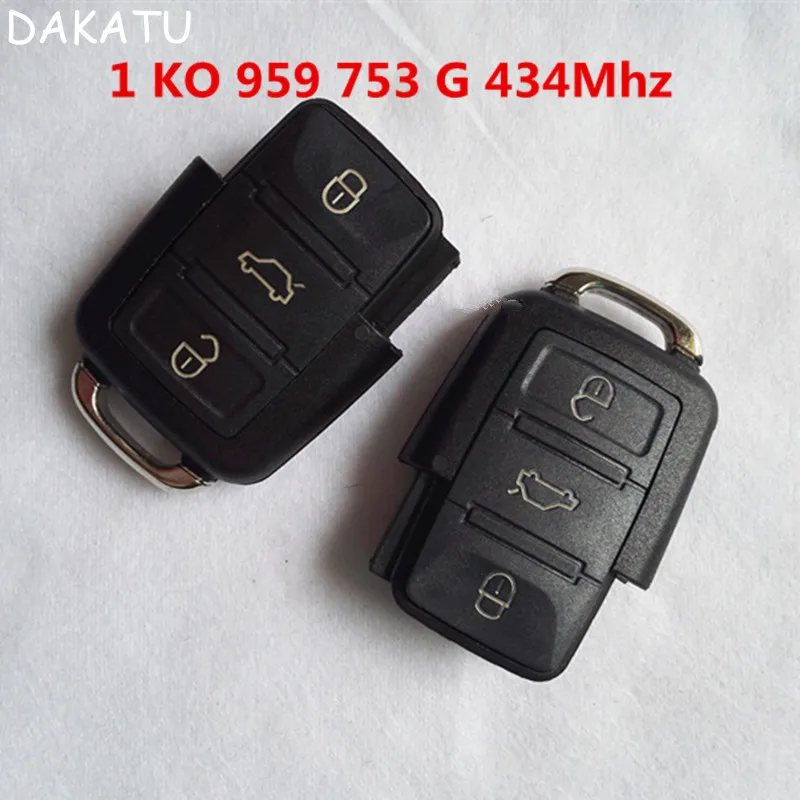 

DAKATU 3 Buttons 433MHZ/434MHZ Remote Control for VW 1 KO 959 753 G Folding Key Remote Transmitter