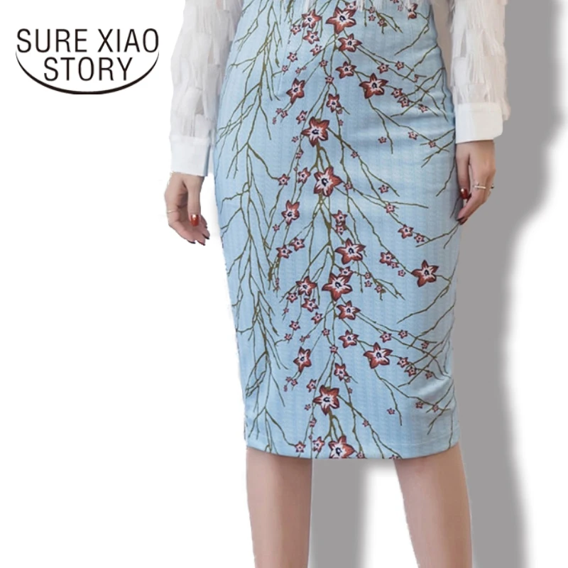 

2019 fashin summer new office women pack hip skirt high waist print half skirt 301C 25