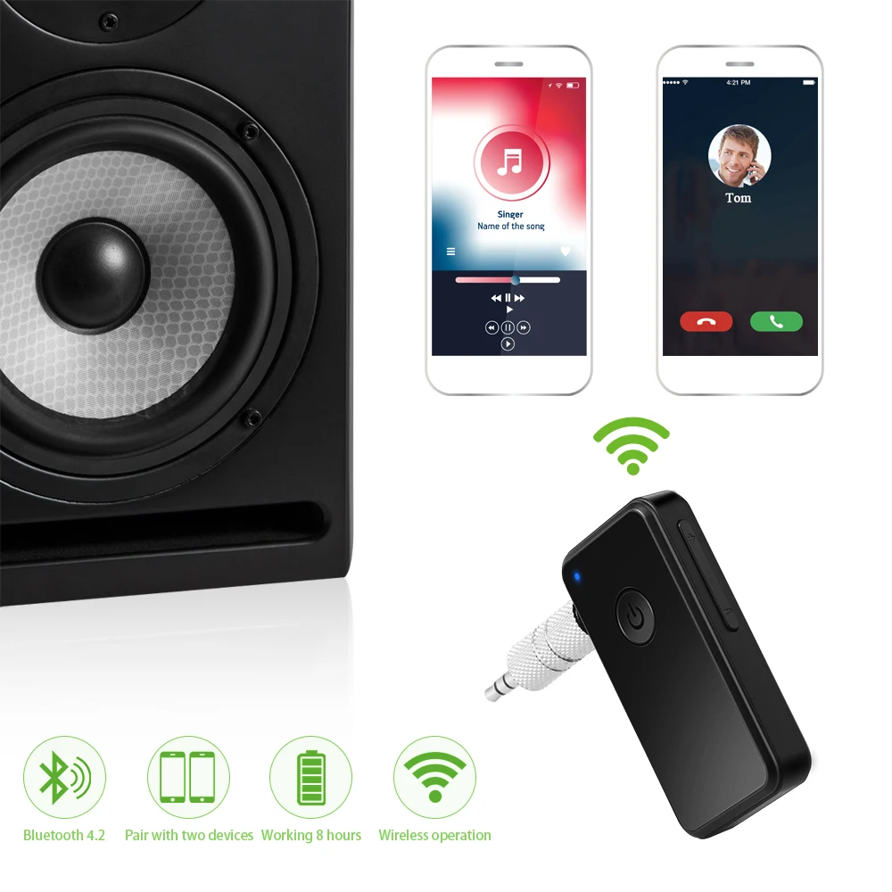 3 5 мм Bluetooth 4 2 приемник музыкальный аудио адаптер автомобильный комплект громкой