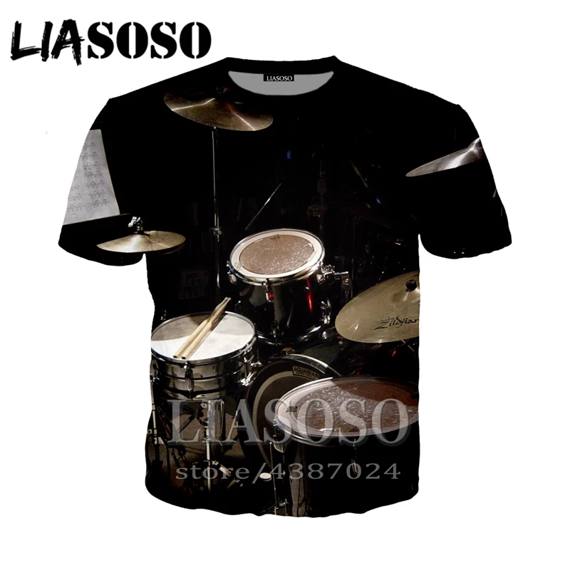 LIASOSO модная футболка 3d принт барабанная установка Топ Костюм Рок t Мужчины wo Мужская Уличная одежда с мотивами из аниме футболка Harajuku рубашки с коротким рукавом E350 - Цвет: 11